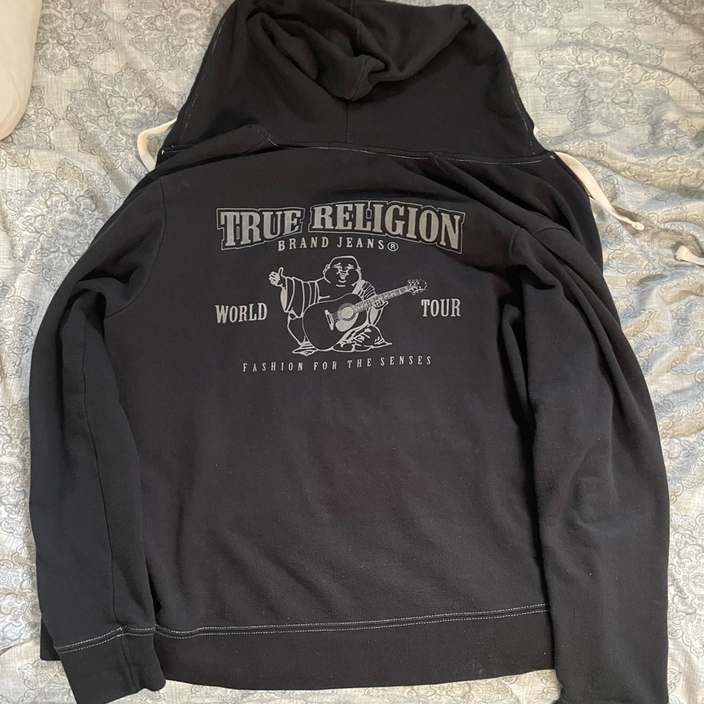True Religion Black Graphic Hoodie for Men